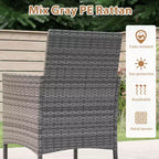 Costway 5 Pieces PE Wicker Patio Dining Set with Cushions and 1.97 Umbrella Hole