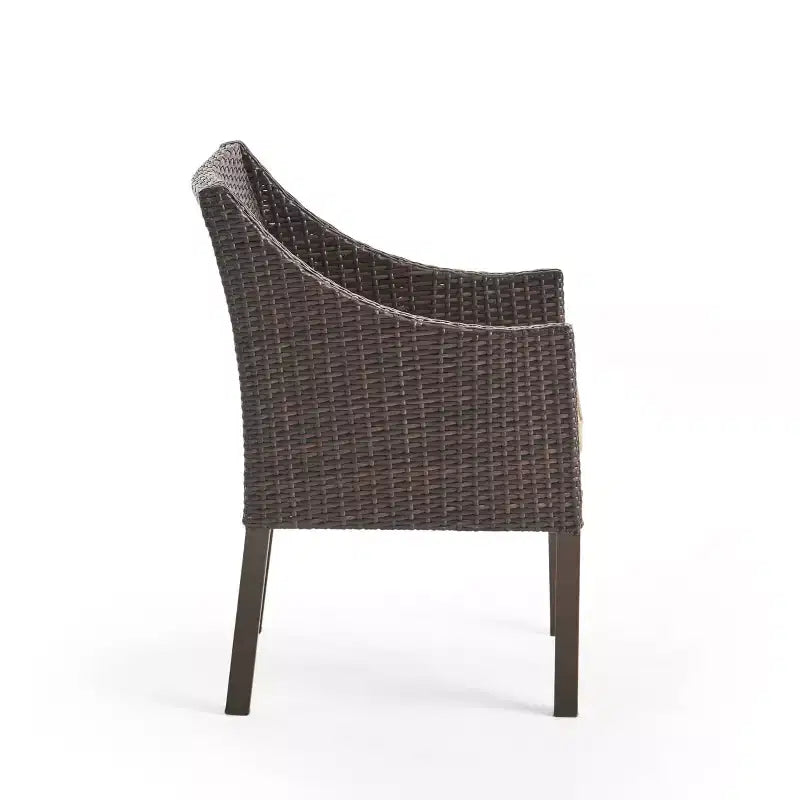 Ensemble de salle à manger d'extérieur 5 pièces Christopher Knight Home Owen en bois d'acacia et osier avec coussins
