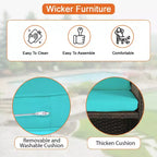 Ensemble de salle à manger FDW pour terrasse – Ensemble de mobilier d'extérieur 9 pièces avec table en verre, peu encombrant