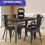 BestMassage Dining Table and Chairs 5-Piece Metal Dining Set Square Metal Table with 4 Chairs
