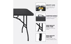 Folding Table 6FT,Portable Heavy Duty Plastic Table With Handle
