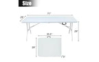 Folding Table 6FT,Portable Heavy Duty Plastic Table With Handle