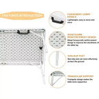 4ft Folding Table,Portable Heavy Duty Plastic Table With Handle,