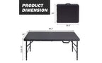 4ft Folding Table,Portable Heavy Duty Plastic Table With Handle,