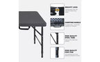 4ft Folding Table,Portable Heavy Duty Plastic Table With Handle,