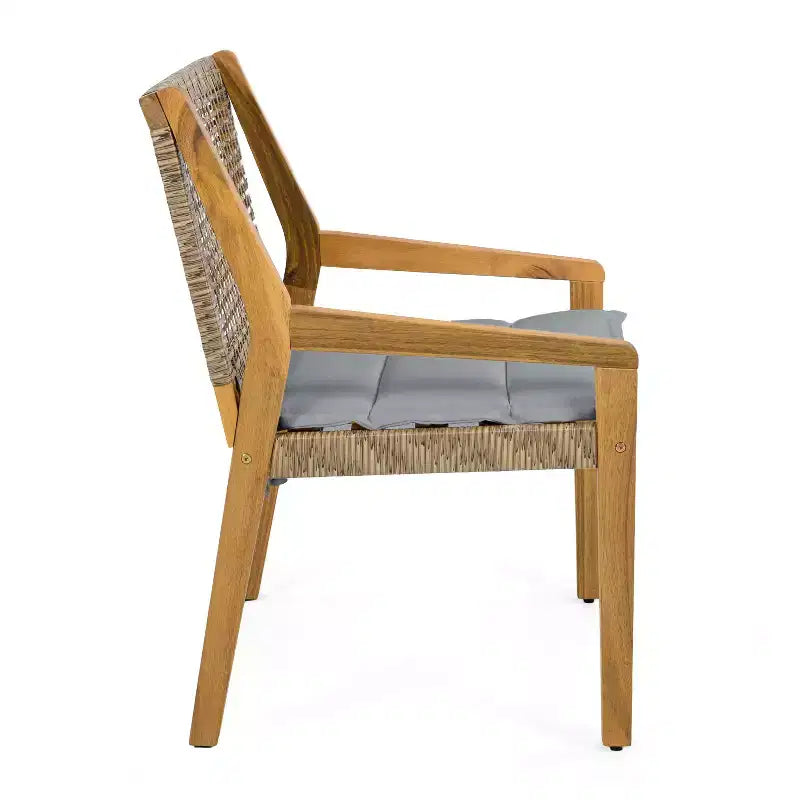 Ensemble de salle à manger d'extérieur industriel 5 pièces Neva de Christopher Knight Home en bois d'acacia et osier avec coussins