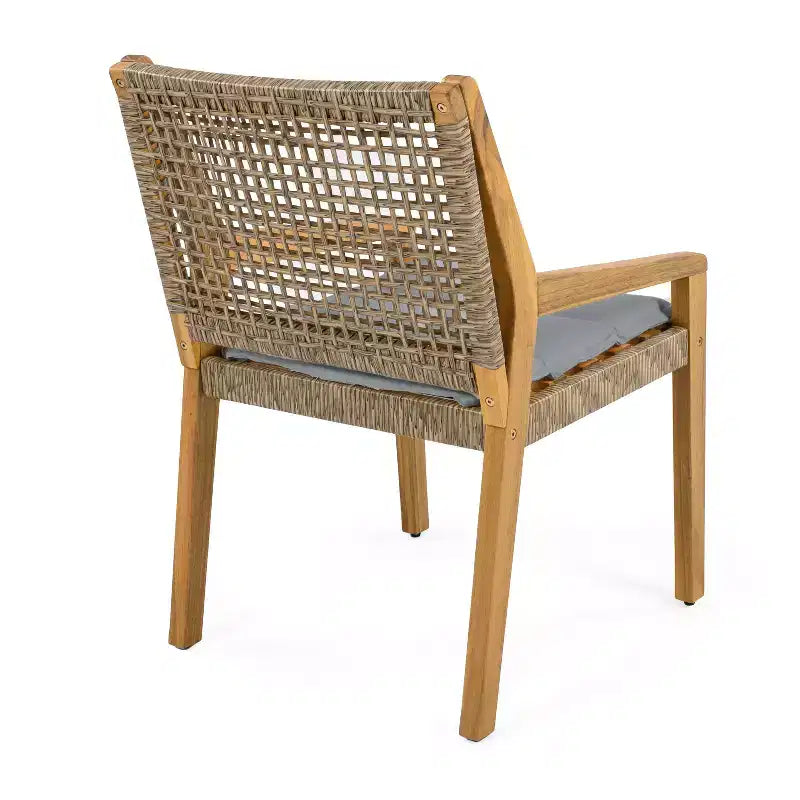 Ensemble de salle à manger 7 pièces d'extérieur industriel Neva en bois d'acacia et osier avec coussins Christopher Knight Home