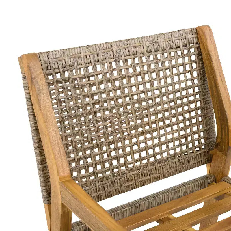 Ensemble de salle à manger 7 pièces d'extérieur industriel Neva en bois d'acacia et osier avec coussins Christopher Knight Home