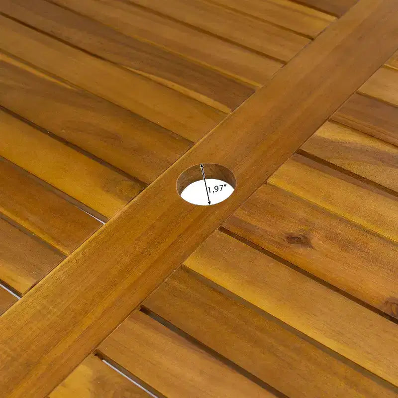 Ensemble de salle à manger d'extérieur Christopher Knight Home Pula 7 pièces en bois d'acacia et aluminium avec trou pour parasol et coussins