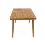 Ensemble de salle à manger d'extérieur Christopher Knight Home Pula 7 pièces en bois d'acacia et aluminium avec trou pour parasol et coussins