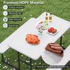 Costway Picnic Table Bench Set for 2-4 People Outdoor Rectangular Camping Dining Table Black/Gray/Green/White