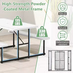 Costway Picnic Table Bench Set for 2-4 People Outdoor Rectangular Camping Dining Table Black/Gray/Green/White
