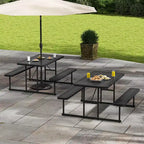 Costway Picnic Table Bench Set for 2-4 People Outdoor Rectangular Camping Dining Table Black/Gray/Green/White