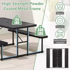 Costway Picnic Table Bench Set for 2-4 People Outdoor Rectangular Camping Dining Table Black/Gray/Green/White