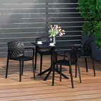 WestinTrends Playa 5-Piece Outdoor Resin Square Patio Dining Table Set with Modern Stackable Patio Dining Chairs