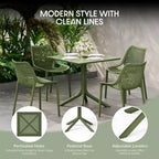 WestinTrends Playa 5-Piece Outdoor Resin Square Patio Dining Table Set with Modern Stackable Patio Dining Chairs