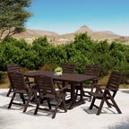 Ensemble de table à manger rectangulaire 7 pièces WestinTrends Malibu en PEHD avec chaises pliantes
