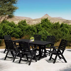 Ensemble de table à manger rectangulaire 7 pièces WestinTrends Malibu en PEHD avec chaises pliantes