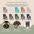 Ensemble de table à manger rectangulaire 7 pièces WestinTrends Malibu en PEHD avec chaises pliantes