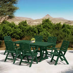 Ensemble de table à manger rectangulaire 7 pièces WestinTrends Malibu en PEHD avec chaises pliantes