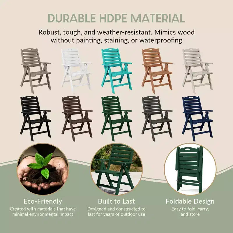 Ensemble de table à manger rectangulaire 7 pièces WestinTrends Malibu en PEHD avec chaises pliantes