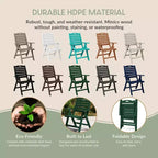 Ensemble de table à manger rectangulaire 7 pièces WestinTrends Malibu en PEHD avec chaises pliantes