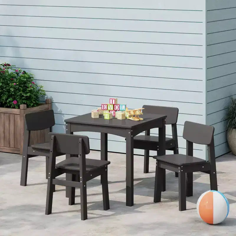 WestinTrends Ensemble 5 pièces table et chaises de salle à manger modernes en PEHD pour enfants Treehouse