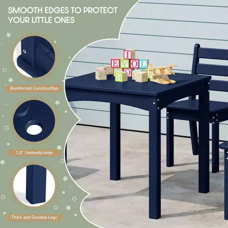 WestinTrends Ensemble 5 pièces table et chaises de salle à manger modernes en PEHD pour enfants Treehouse