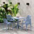 Ensemble de salle à manger d'extérieur carré moderne 5 pièces WestinTrends Playa avec chaises de salle à manger empilables