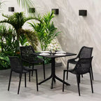 Ensemble de salle à manger d'extérieur carré moderne 5 pièces WestinTrends Playa avec chaises de salle à manger empilables