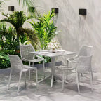 Ensemble de salle à manger d'extérieur carré moderne 5 pièces WestinTrends Playa avec chaises de salle à manger empilables
