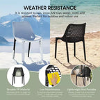 Ensemble de salle à manger d'extérieur carré moderne 5 pièces WestinTrends Playa avec chaises de salle à manger empilables