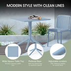Ensemble table de salle à manger d'extérieur WestinTrends Playa Modern 5 pièces en résine avec chaises empilables