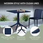 Ensemble table de salle à manger d'extérieur WestinTrends Playa Modern 5 pièces en résine avec chaises empilables