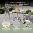 WestinTrends Playa 5-Piece Outdoor Resin Square Patio Dining Table Set with Stackable Patio Dining Chairs