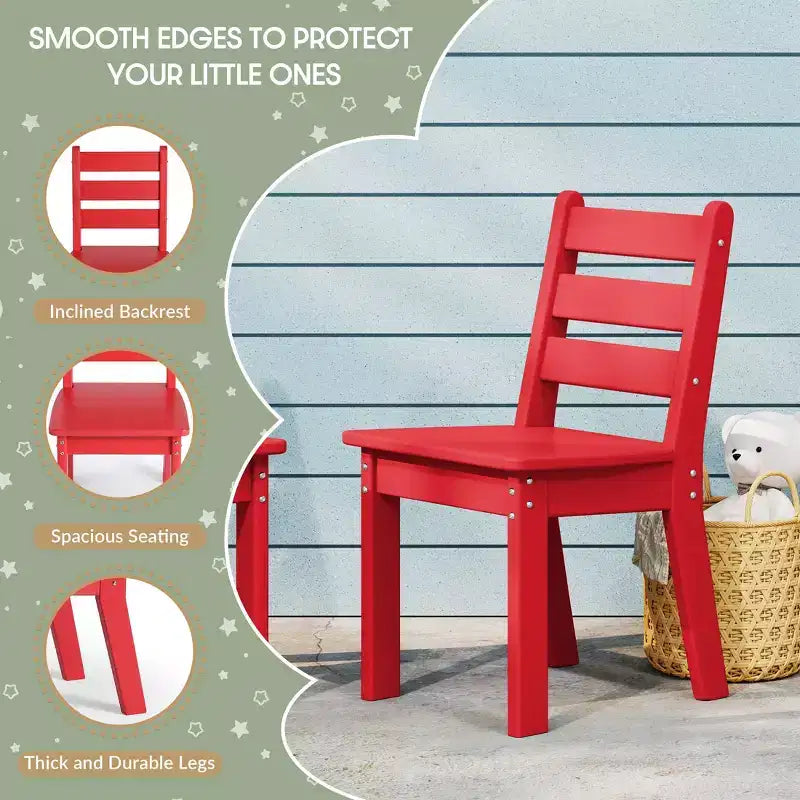 Ensemble de table et chaises de salle à manger 5 pièces en PEHD pour enfants WestinTrends Treehouse