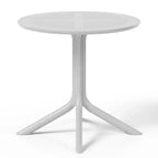 WestinTrends Playa 5-Piece Modern Round Patio Dining Table Set with Stackable Patio Dining Chairs