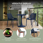 WestinTrends Playa 5-Piece Modern Round Patio Dining Table Set with Stackable Patio Dining Chairs
