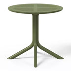 Ensemble de table à manger de patio ronde en résine WestinTrends Playa 5 pièces avec chaises de salle à manger de patio empilables modernes