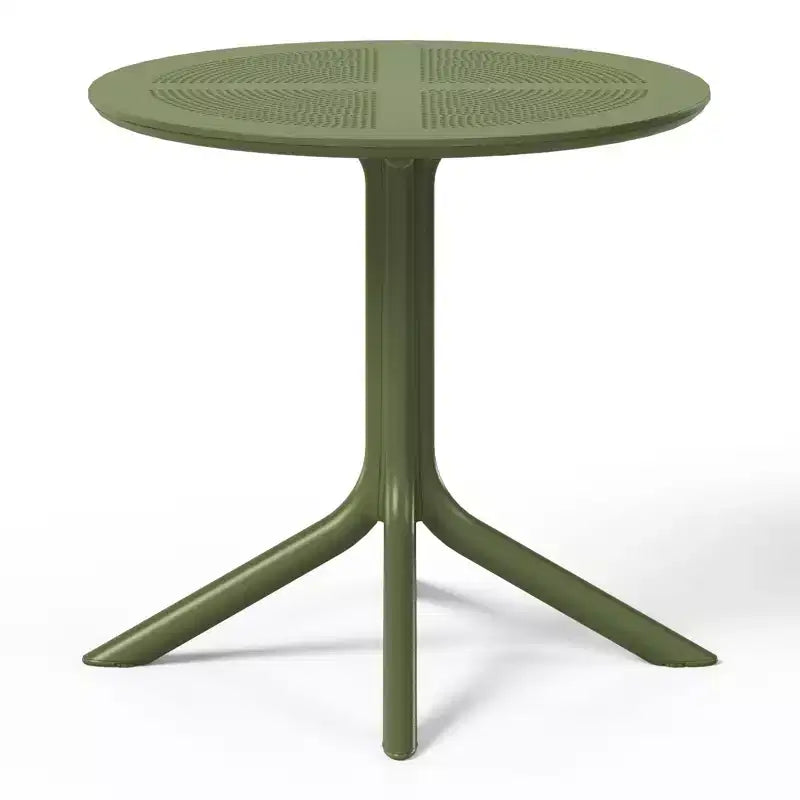 Ensemble de table à manger de patio ronde en résine WestinTrends Playa 5 pièces avec chaises de salle à manger de patio empilables modernes