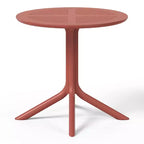 Ensemble de table à manger de patio ronde en résine WestinTrends Playa 5 pièces avec chaises de salle à manger de patio empilables modernes