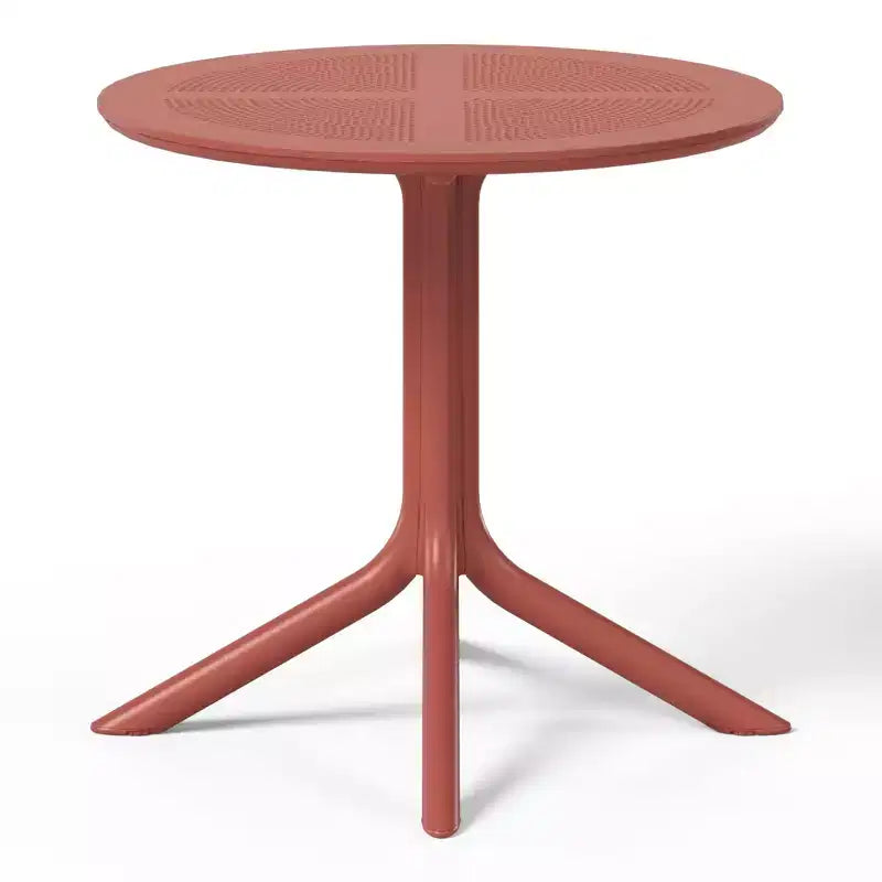 Ensemble de table à manger de patio ronde en résine WestinTrends Playa 5 pièces avec chaises de salle à manger de patio empilables modernes