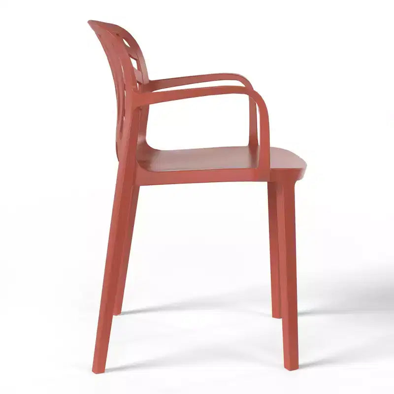 Ensemble de table à manger de patio ronde en résine WestinTrends Playa 5 pièces avec chaises de salle à manger de patio empilables modernes
