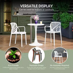 Ensemble de table à manger de patio ronde en résine WestinTrends Playa 5 pièces avec chaises de salle à manger de patio empilables modernes
