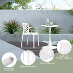 Ensemble de table à manger de patio ronde en résine WestinTrends Playa 5 pièces avec chaises de salle à manger de patio empilables modernes