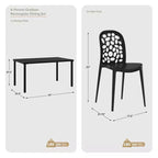 WestinTrends Playa Ensemble de salle à manger d'extérieur rectangulaire en métal 7 pièces avec chaises de salle à manger empilables