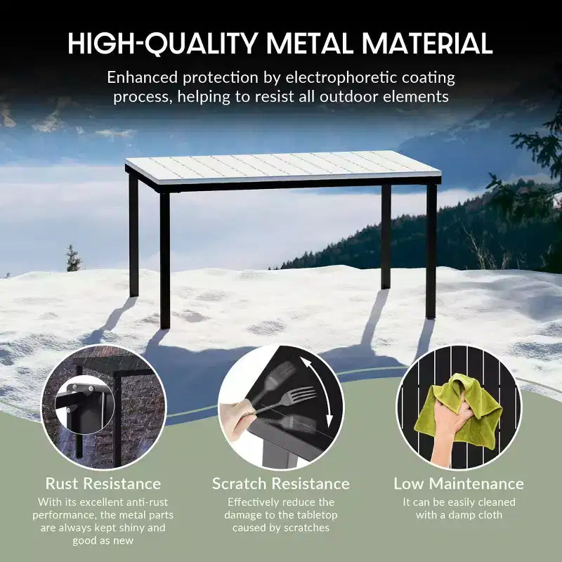 WestinTrends Playa Ensemble de salle à manger d'extérieur rectangulaire en métal 7 pièces avec chaises de salle à manger empilables