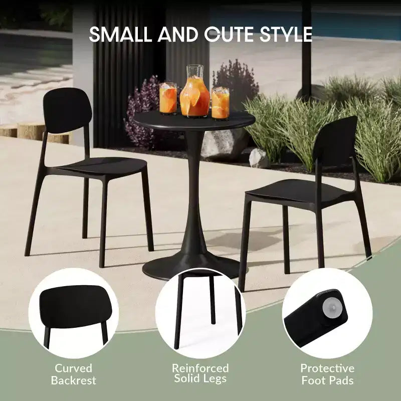 WestinTrends Playa 7-Piece Outdoor Rectangular Metal Patio Dining Table Set With Mid-Century Modern Stackable Patio Side Chairs