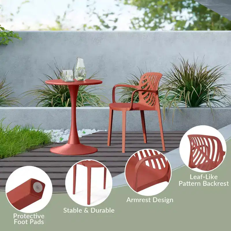 WestinTrends Playa 7-Piece Outdoor Metal Rectangle Patio Dining Table Set With Stackable Resin Patio Dining Chairs