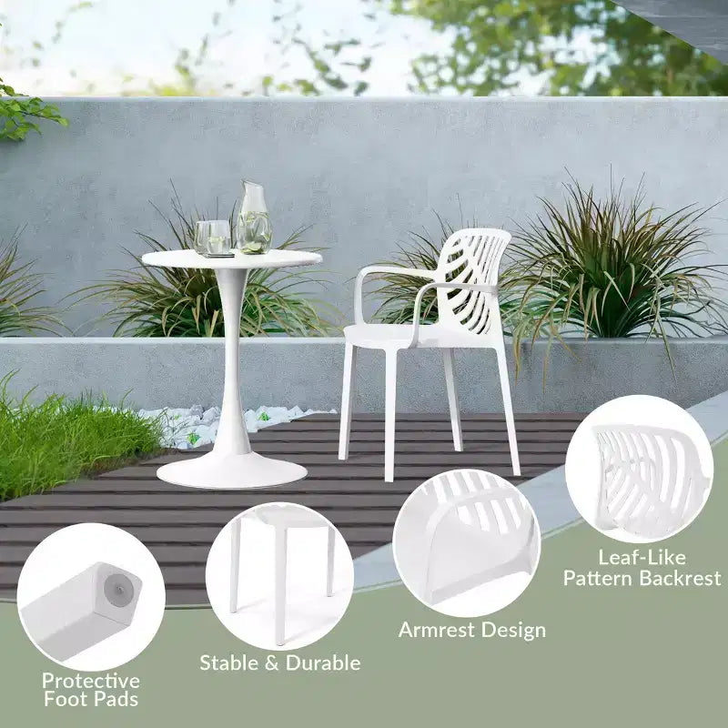 WestinTrends Playa 7-Piece Outdoor Metal Rectangle Patio Dining Table Set With Stackable Resin Patio Dining Chairs